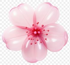 a pink flower shaped balloon on a transparent background