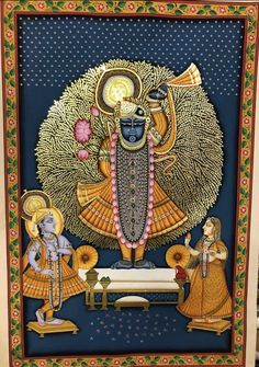 Srinathji Painting Pichwai, Krishna With Cows, Painting Of Lord Krishna, Pichvai Painting, Painting Krishna, Mysore Painting, Gold Art Painting