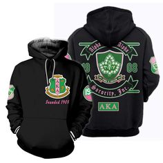 Greek Gifts, Greek Life, Green And Pink, Long Hoodie, Unisex Design, Fashion Company