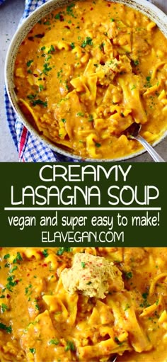 creamy lasagna soup is an easy and super easy to make dinner that's ready in under 30 minutes