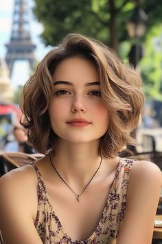 40 Cute Short Haircuts & Hairstyles : Playful Wavy Bob with Soft Fringe French Bob With Bangs Over 50, Short French Bob With Fringe, Long French Bob, Layered Bob With Fringe, French Bob With Fringe, Woman Short Haircut, Girl Short Hairstyles, Parisian Bob, Short French Bob