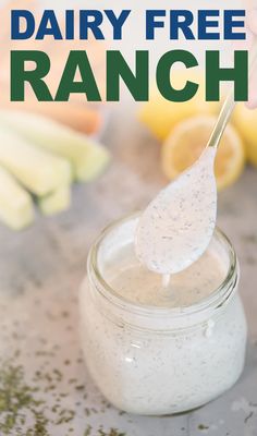 dairy free ranch in a jar with a spoon