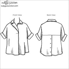 the front and back views of a women's shirt