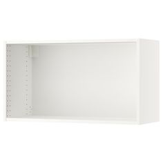 an empty white shelf is shown on a white background with no one in it or someone else