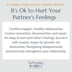 Ever thought about what makes a marriage successful? Well, we have unraveled the key for you! Knot Counseling for Couples and Individuals in Lakewood, Colorado, brings to light the importance of not hurting your partner's feelings. Plus, we're dishing out insider advice that we wish we knew before saying 'I do!'. Ready to discover these hidden truths and more? Read the blog. Marriage Counseling Quotes, Marriage Counseling Activities, Conflict Quotes, Marriage Counseling Worksheets, Marriage Counseling Questions, Marriage Communication, Before Getting Married, Communication Quotes, Intimacy Quotes