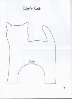 a drawing of a cat's head and tail with the name little cat on it