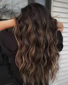 Dark Chocolate Hair, Dark Chocolate Brown Hair, Highlights For Dark Brown Hair, Dark Brunette Hair, Hair Color Chocolate, Chocolate Hair