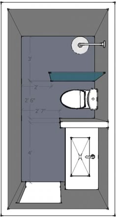 a bathroom with a sink, toilet and shower in the floor plan for each room