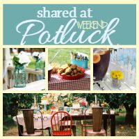 the cover of shared at potluck, with pictures of different tables and chairs