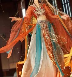 Dunhuang Feitian, Belly Dance Dress, Chinese Traditional Costume, Dunhuang, Performance Costume, Princess Cosplay, Exotic Fashion, Traditional Costume