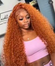 Ginger Curly Wig Hairstyles, Ginger Deep Wave Wig Hairstyles, Flip Over Deep Wave Wig, Curly Ginger Wig, Ginger Hairstyles, Ginger Wig, Deep Wave Wig