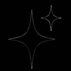 two black and white stars are shown in the shape of an inverted triangle on a white background