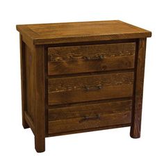 a wooden dresser with three drawers on one side and four drawers on the other end