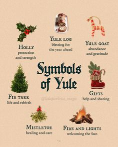 the symbols of yule and other holiday items