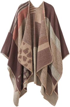 PRICES MAY VARY. Peversible Design: Ponchos for women is fully reversible,both sides are in nice look,buy one shawl you get value of two. choice of poncho sweater women for you Elegant & Stylish:Cozy oversized womens ponchos and wraps, open front poncho cape design,throw it on your shoulder, free arms,exquisite stitched edge add a look to elegance, or the fringe tassel style flowy and make your look vibrant Multi Patterns:Multi classic and stylish patterns for this womens poncho, some with stitc Shawl Outfit, Elegant Vest, Open Front Poncho, Chunky Knit Blanket, Shawl Cardigan, Winter Cardigan, Oversized Scarf, Dress Gloves, Estilo Chic