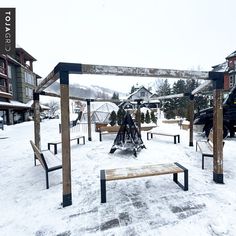 Who wouldn't want to sit down in this space with a steaming hot drink and soak in the beauties of winter and the @bluemtnvillage ❄️ ☕