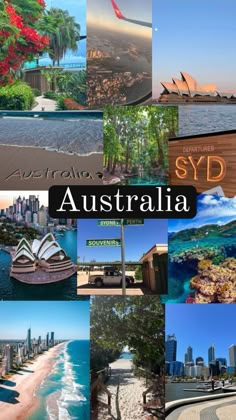 australia collage with images of the city and its landmarks, including sydney opera house