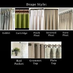 the different types of curtains and drapes