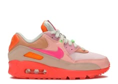 Wmns Air Max 90 'Platinum Crimson' - Nike - CT3449 600 - platinum crimson/hyper purple | Flight Club Nike Air Max 90 Colorful, Colorful Sneakers Women, Latest Nike Shoes, Nike Shoes Women Fashion, Air Max 90 Women, Colorful Sneakers, Flight Club, Cute Nike Shoes, Cute Sneakers