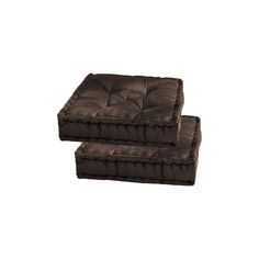 two brown cushions sitting on top of each other