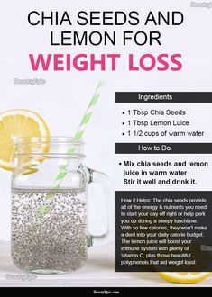 The combination of the two ensures for a filling, slimming drink. Let’s take a look at our favourite chia seed and lemon juice drink. Chia Seed Diet, Motivasi Diet, Resep Diet, Healthy Smoothie, Water Recipes, Detox Drinks, Chia Seeds