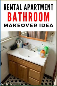 the bathroom is clean and ready to be used as an apartment bathroom makeover idea