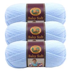 three balls of baby soft yarn