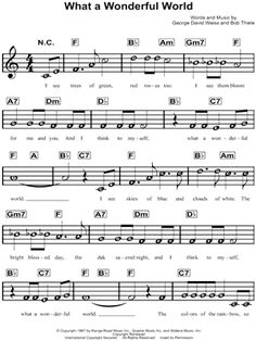 what a wonderful world sheet music