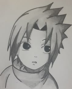 a drawing of an anime character with big eyes