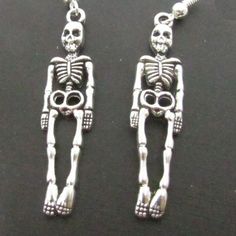 Halloween Skeleton Earrings Skeleton Jewelry Halloween image 3 Skeleton Jewelry, Earrings Goth, Skeleton Earrings, Jewelry Halloween, Mask Necklace, Earrings Halloween, Beach Earrings