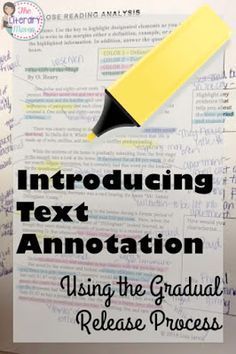 a piece of paper with writing on it and the words,'producing text annotation using the graduate release process