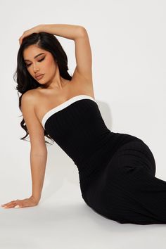 Plus Size The Jennifer Maxi Dress in Black, Size 1X | Fashion Nova Fashion Nova Maxi Dress, Tube Dress Outfit, Glam Closet, 25th Bday, Tube Maxi Dress