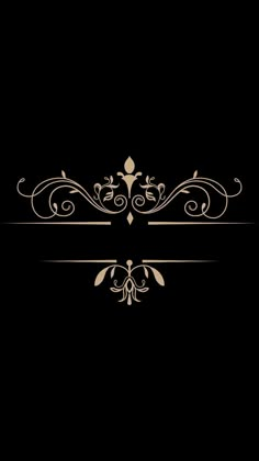 a black and gold background with an ornate design