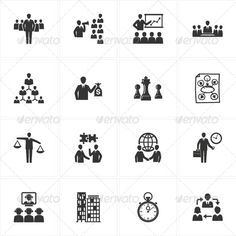 business and office icons set - people characters