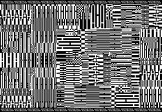 an abstract black and white pattern with vertical lines that appear to be distorted or rectangleed