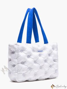 Bird in Bag - Winter Polka Dot Fold-Over Tote Bag - Blue for School and Age Capacity Minimalist Bag, Blue And White Style, Shoulder Tote Bag, Style Minimalist, Bird In Bag, Shoulder Tote, Blue Bags, White Style, Polka Dot