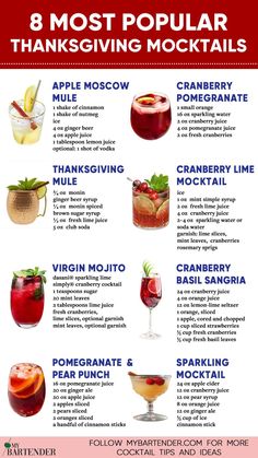 the 8 most popular thanksgiving cocktails to drink this holiday season - info for drinks