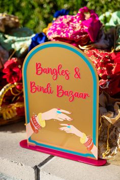 there is a sign that says bangles and bindi bagan