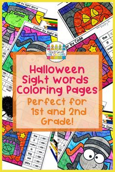 halloween sight words coloring pages perfect for 1st and 2nd grade students to practice their spelling skills