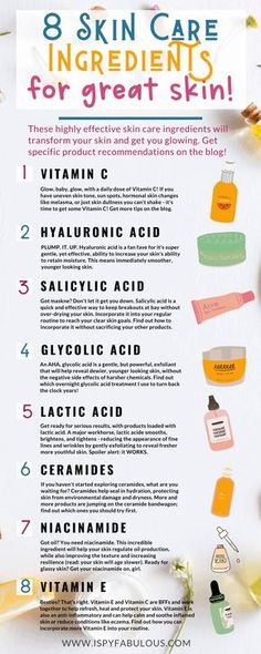 8 Best Skin Care Ingredients That Really Work! Great Skin, Nutritious Diet, Glow Skin, Body Scrubs