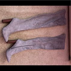 Thigh High Boots- Grey Stretch Microfiber. Never Worn Before Size 9 Truffle Collection Boots, Thigh High Boots, Thigh High, Shoes Heels Boots, Thigh Highs, Truffles, High Boots, Shoes Women Heels, Heeled Boots