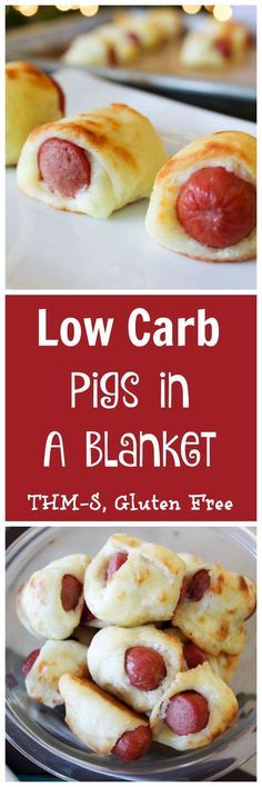 low carb pigs in a blanket with text overlay