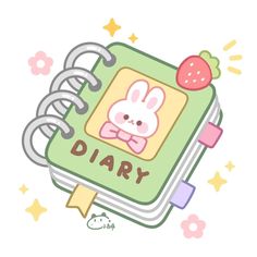 a book with an image of a bunny on it and the text diary diary diary diary diary