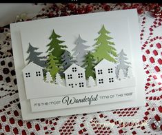 a card with some trees on it