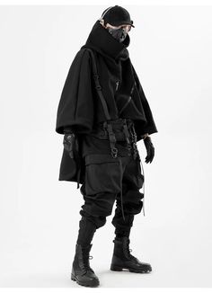 Japanese Techwear, High Tech Fashion, Cyberpunk Streetwear, Techwear Hoodie, Hakama Pants, Cyberpunk Design