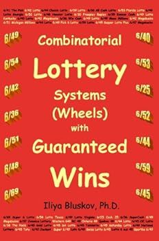 a red book cover with words written in gold on it and the title, combinatorial lottery systems wheels with guaranted wins