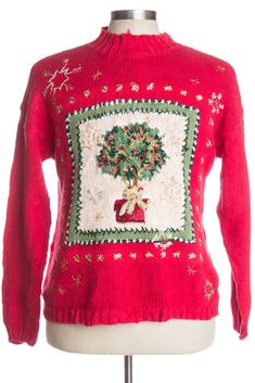 This is a vintage ugly Christmas pullover. That means: We only have one -- so you can't choose a different size or quantity. The size listed on the original tag may not be an accurate indication of the fit. The chest / bust size and length measurements are the most accurate way to estimate the fit. This item may show normal signs of wear, as is typical of vintage clothing. Chest / Bust Size: 42" Length: 23" Fits Like Men's Size: Large Fits Like Women's Size: XL Size Listed On Original Tag: S Bra Christmas Pullover, Fisherman Sweater, Printed Joggers, Vintage Adidas, Measurement Length, Christmas Colors, Ugly Christmas, Red Christmas, Cute Designs