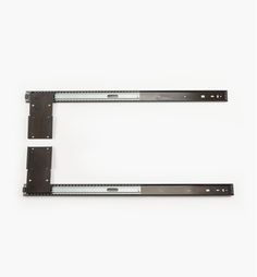 two metal brackets are shown against a white background, one is holding the other's door