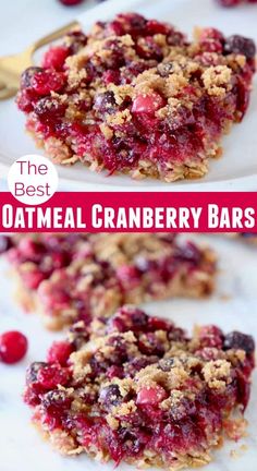 the best oatmeal cranberry bars are made with only three ingredients