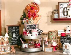 a christmas display with gingerbreads, cookies and candy